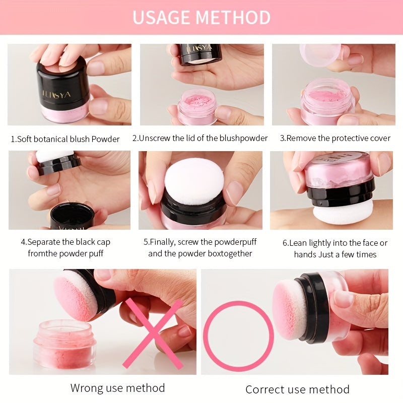 Soft Face Blusher Powder Cheek Rouge for Nourishing Nude Makeup