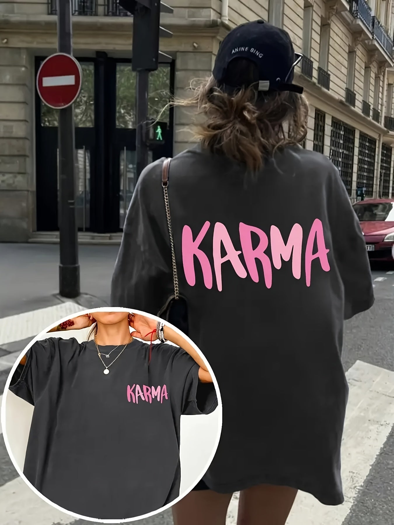 Plus Size Women's Graphic Print T-Shirt, Pink, Short Sleeve Casual Top