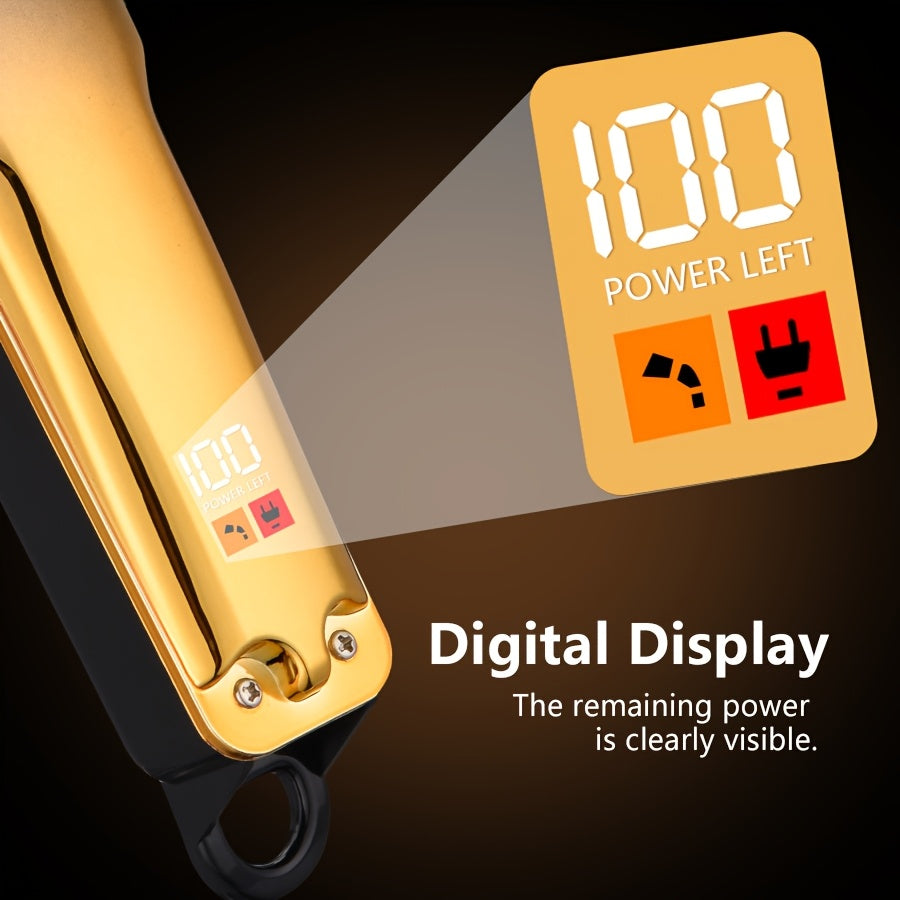 Digital Display Hair Clipper USB Rechargeable Trimming and Styling Tool for Men