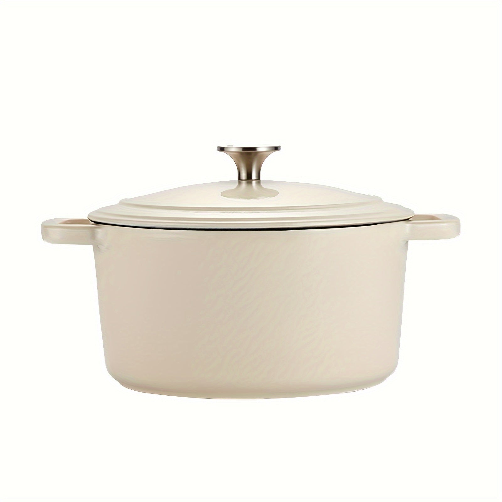 Olla de hierro fundido esmaltado de 3.7 cuartos con tapa, antiadherente, olla redonda para cocinar