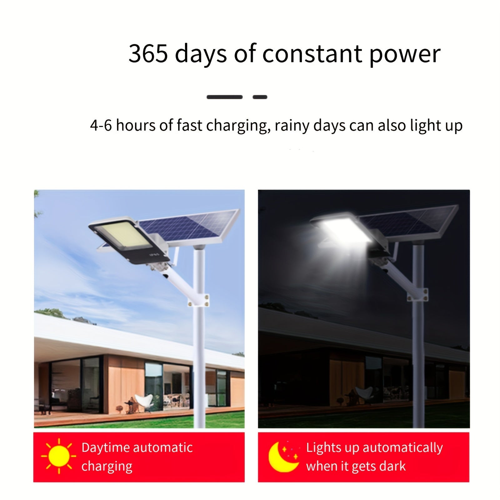 500W Solar Street Post Light with 20AH Battery 25W Solar Panel Remote Control