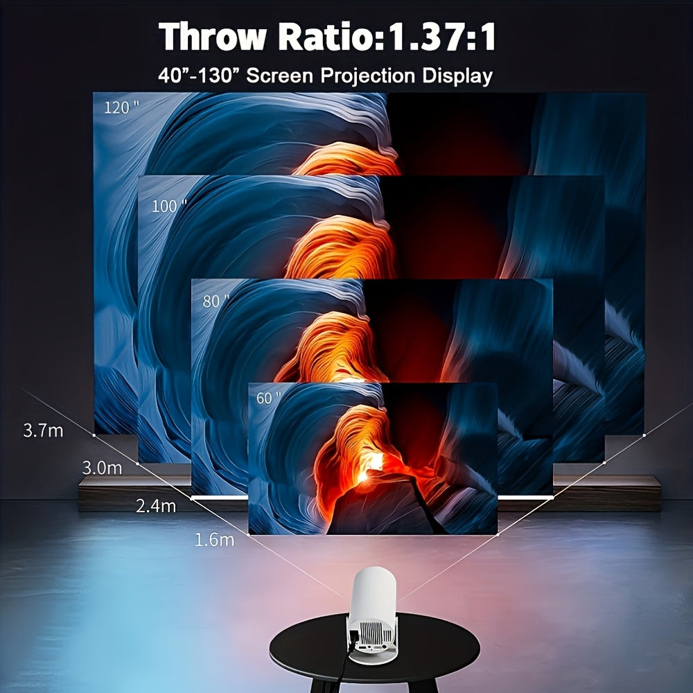 Портативный мини-проектор 4K с WiFi 6, автоматической коррекцией трапеции, беспроводной, Android