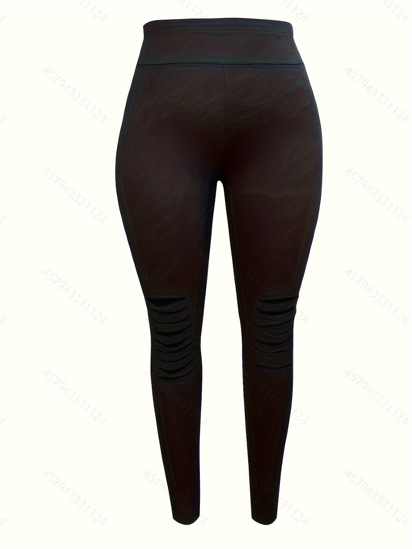 Plus Size Women's High-Waisted Skinny Leggings Non-See-Through Stretchy Pants