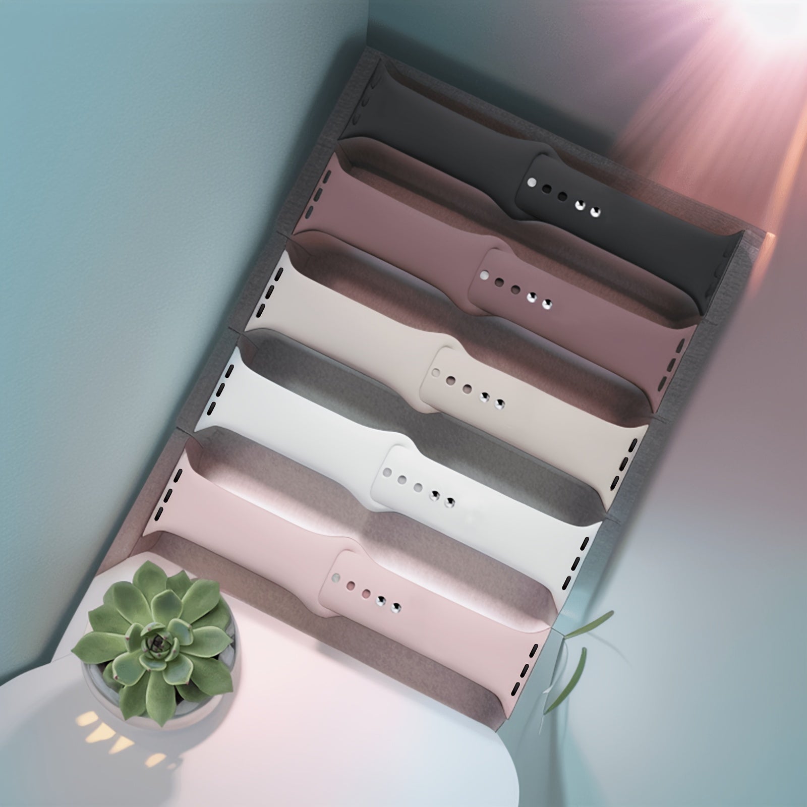 Waterproof Silicone Watch Bands for Apple Watch 38mm-49mm 5-Pack Men Women Compatible with Series 10 Ultra SE