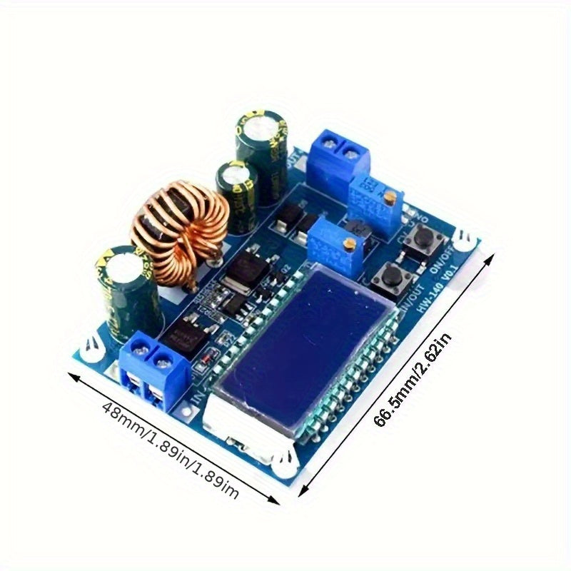 Módulo convertidor buck-boost DC 5.5-30V a 0.5-30V con pantalla LCD, fuente de alimentación de 4A
