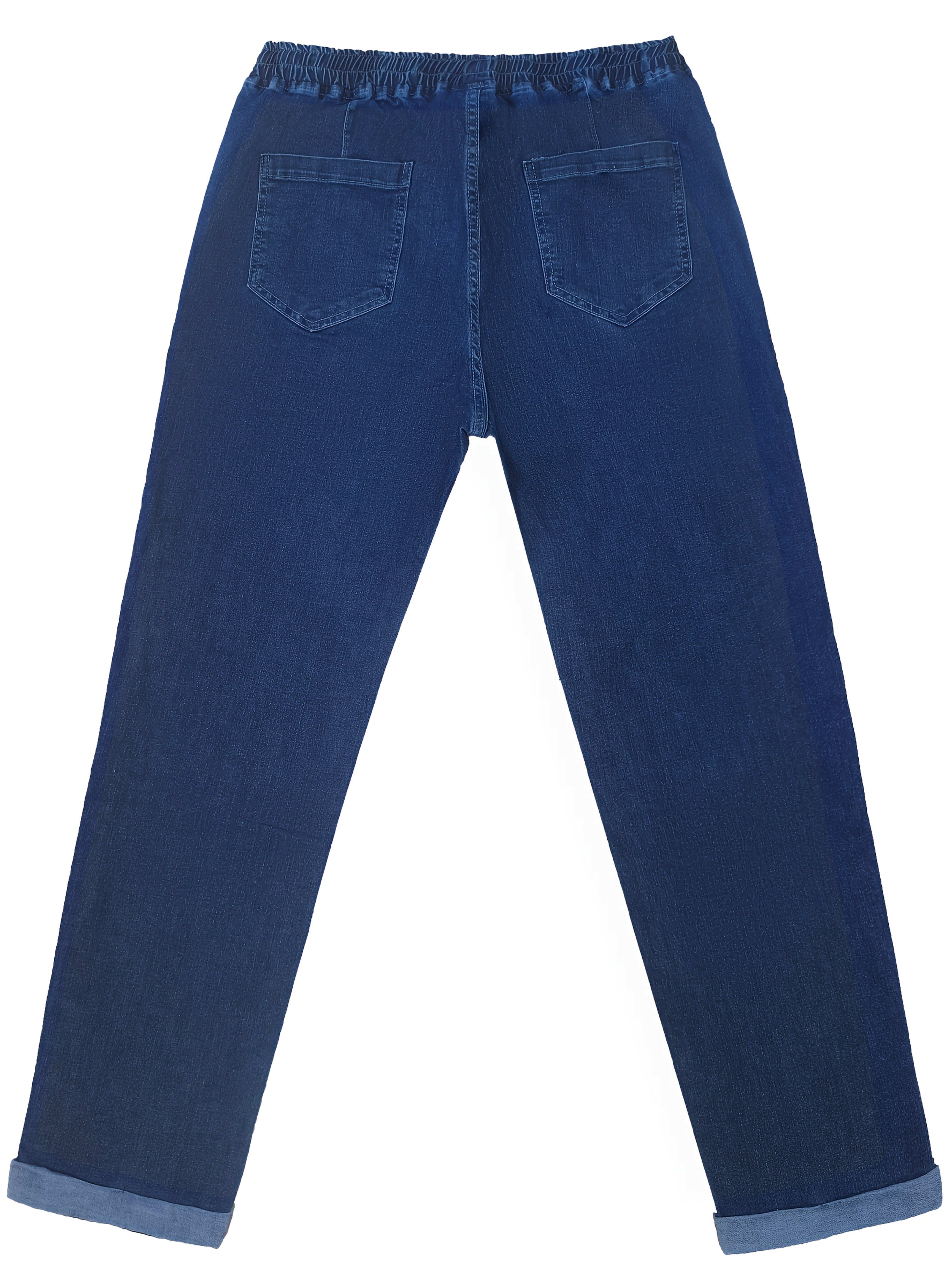 Women's High-Waisted Jeans Light Blue Stretchy Denim Casual Pants