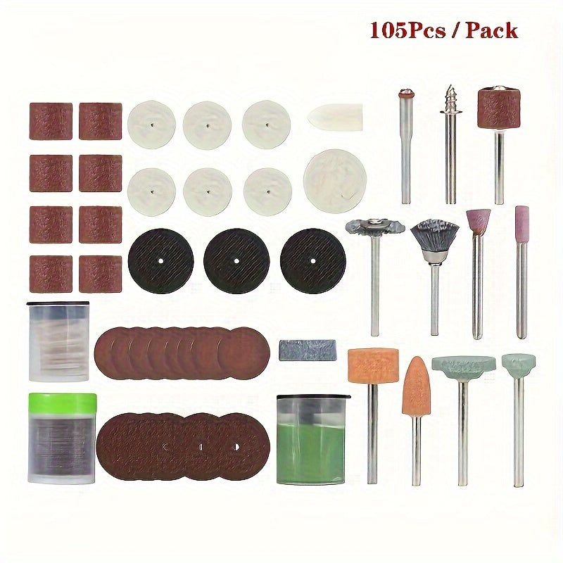 Diamond-Coated Polishing Kit for Woodworking Jade Carving Metal Cutting 105pcs