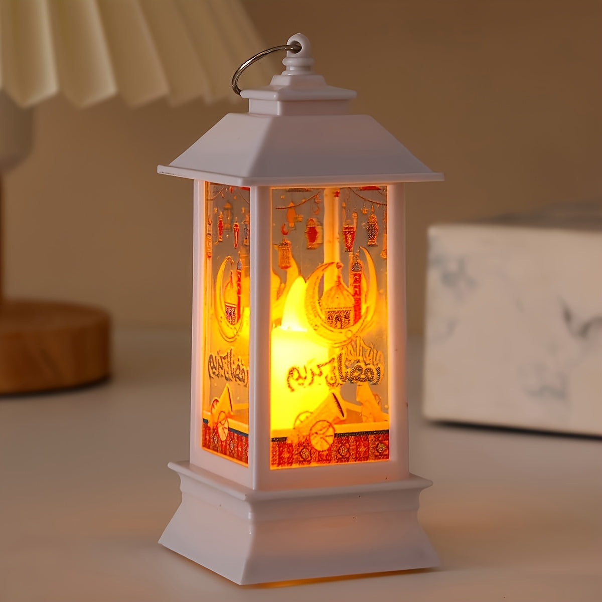 Rustic LED Lantern for Home Decor and Festive Celebrations Battery Operated Plastic Traditional Style