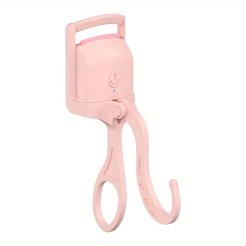 USB Rechargeable Electric Eyelash Curler with Silicone Clip White Pink Long-Lasting Safe