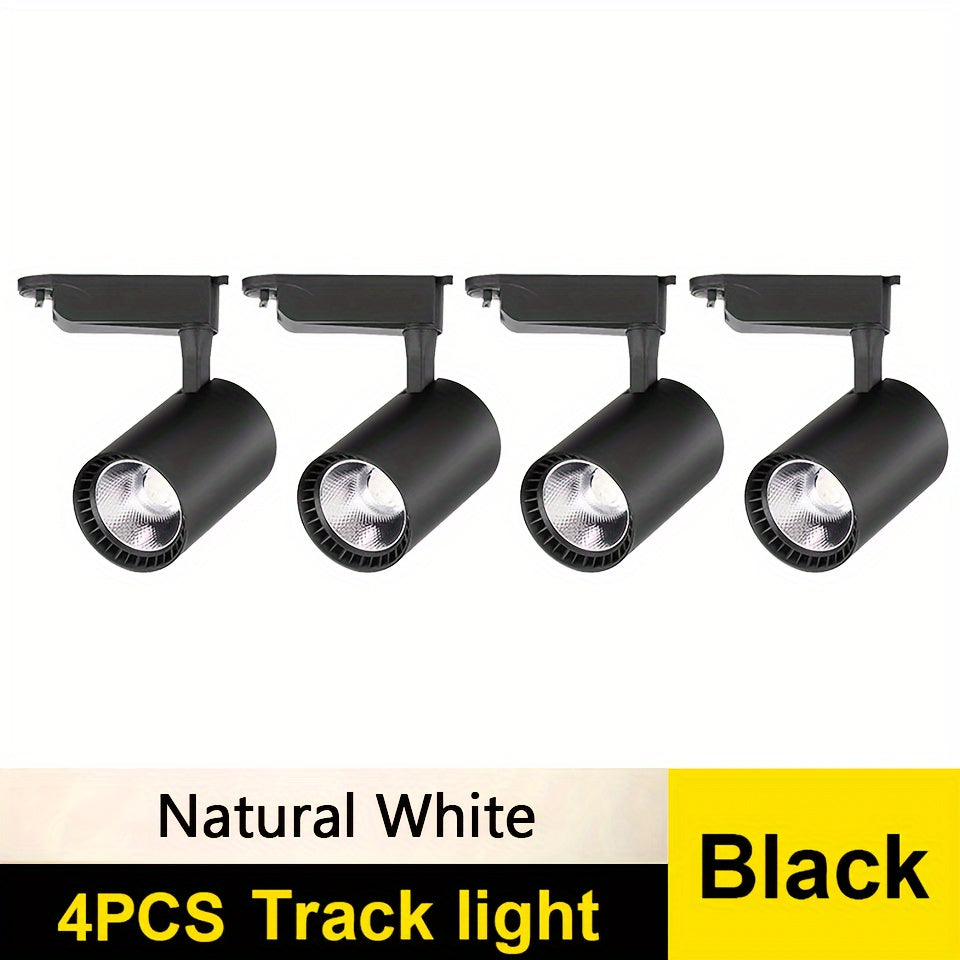 4-Piece LED Track Light Set 12W 20W 30W 40W Adjustable for Home and Store