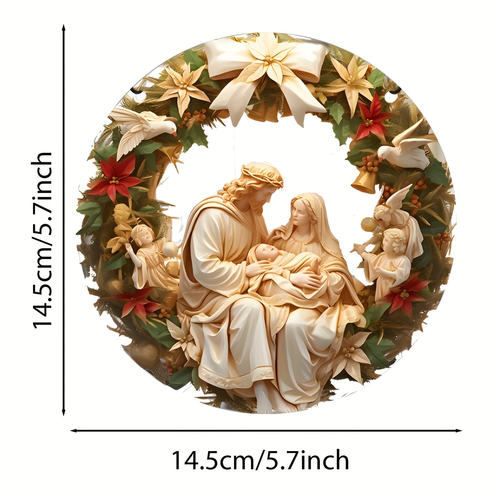 Waterproof Transparent Acrylic Holy Family Nativity Scene for Hanging Home Garden Christmas Decor