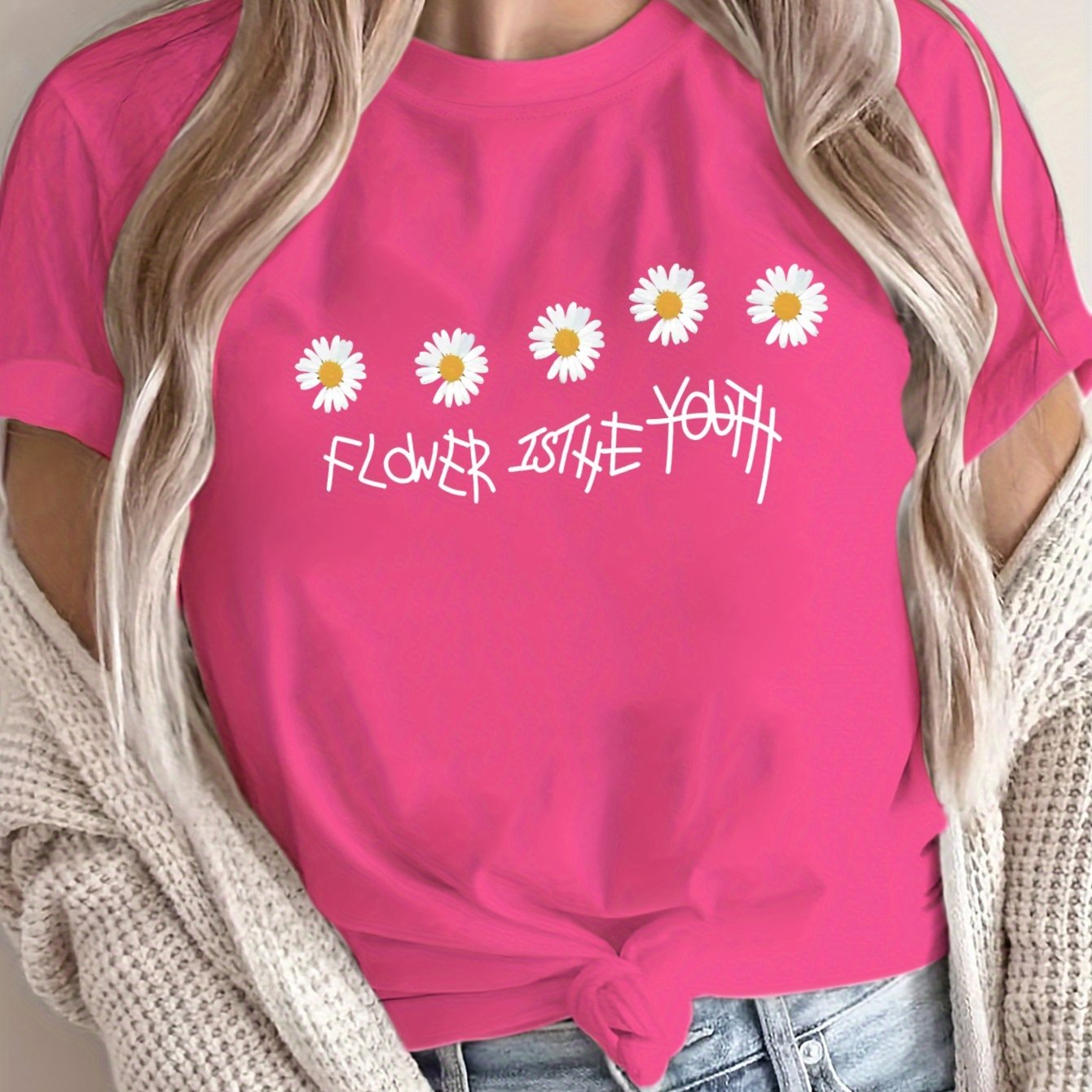 Women's Loose Large Size T-Shirt Spring Summer Round Neck Casual Short Sleeve Breathable Fabric