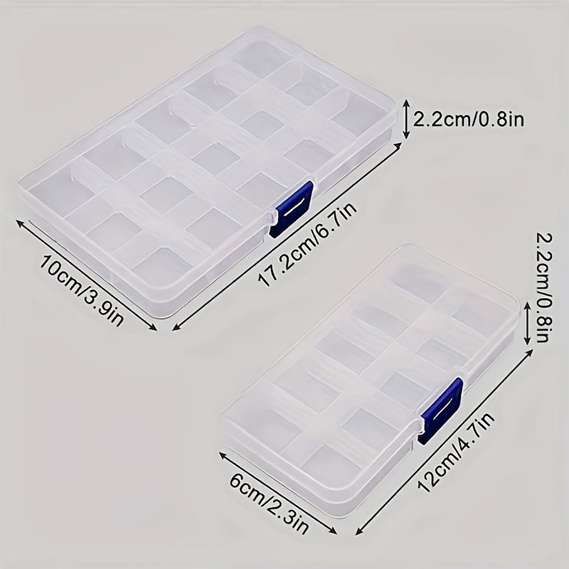 Caja de almacenamiento de plástico con divisores para joyas, cuentas y manualidades