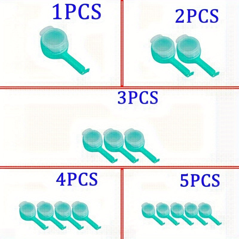 1, 2, 3, 4 yoki 5 ta ko'p maqsadli plastik oziq-ovqat sumkasi muhrlash kliplari, turli ranglarda, don saqlash uchun namlikdan himoyalovchi tarqatish nozzle bilan