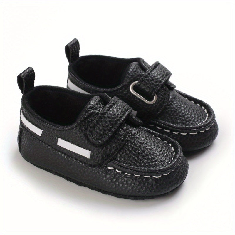 Baby Boys and Girls Non-Slip Striped Light Up Sneakers with Hook and Loop Fastener for Indoor and Outdoor All-Season