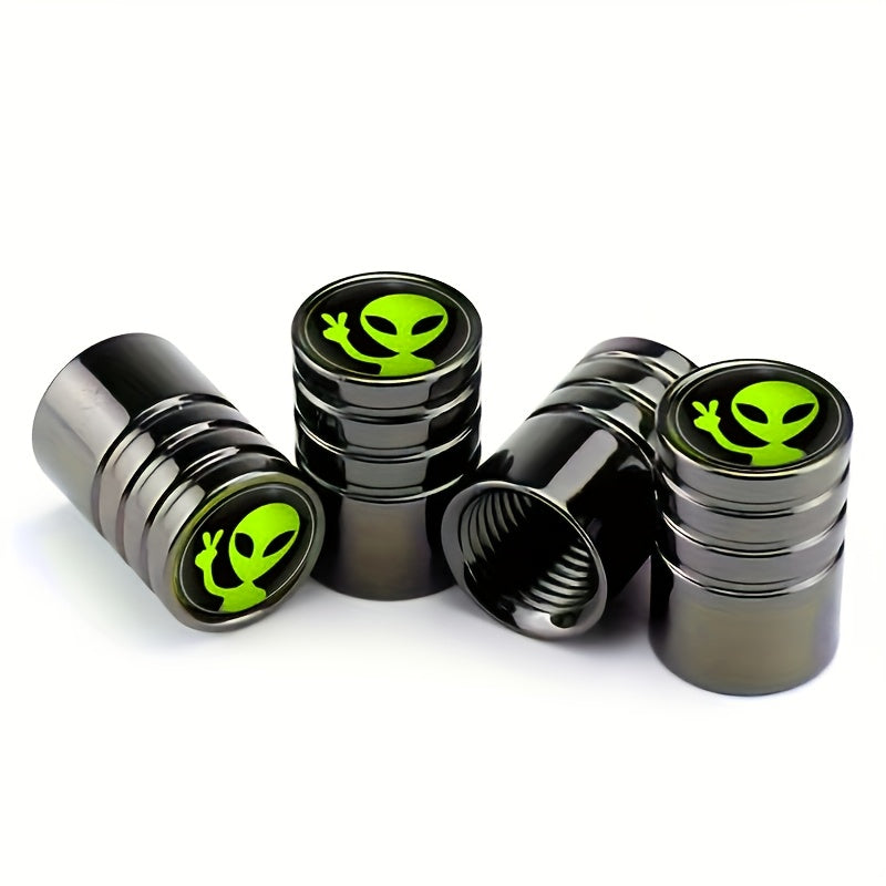 4PCS Cubiertas de válvula de neumático para coche Accesorios universales de aluminio para ruedas