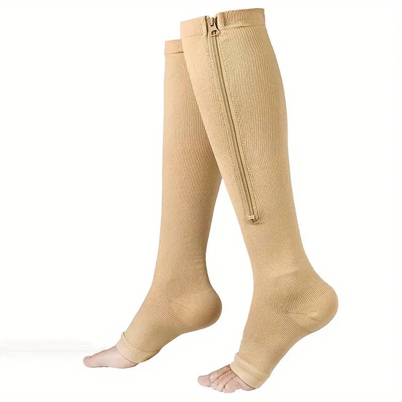 Unisex Compression Socks Breathable Zipper Long Stockings for Men and Women