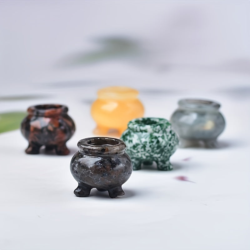 Натуральный подставка для благовоний из кварцевого кристалла с энергетическими камнями для домашнего декора