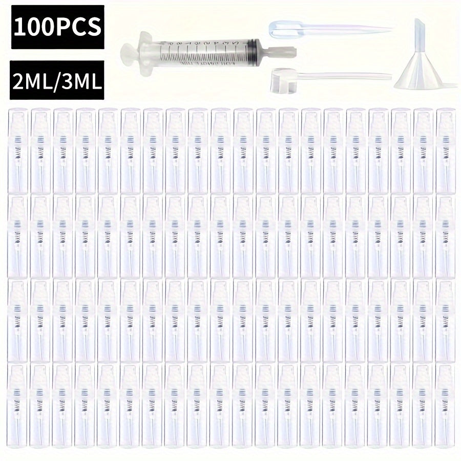 Mini Spray Bottles Set 100 Unscented Clear 2ml 3ml Leakproof Travel