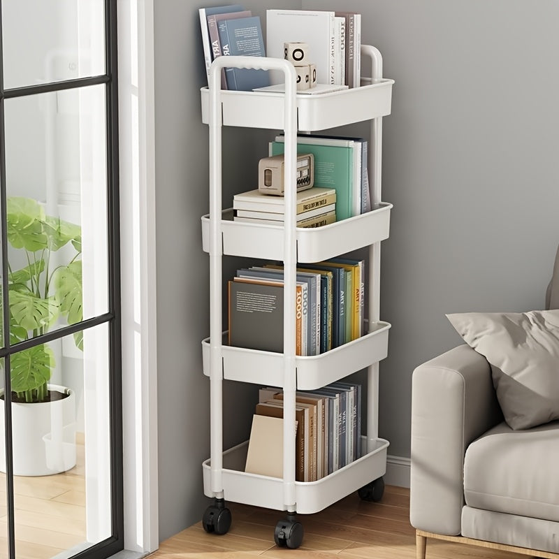 Carro de utilidad con ruedas de plástico, organizador, con múltiples niveles, sin ensamblaje