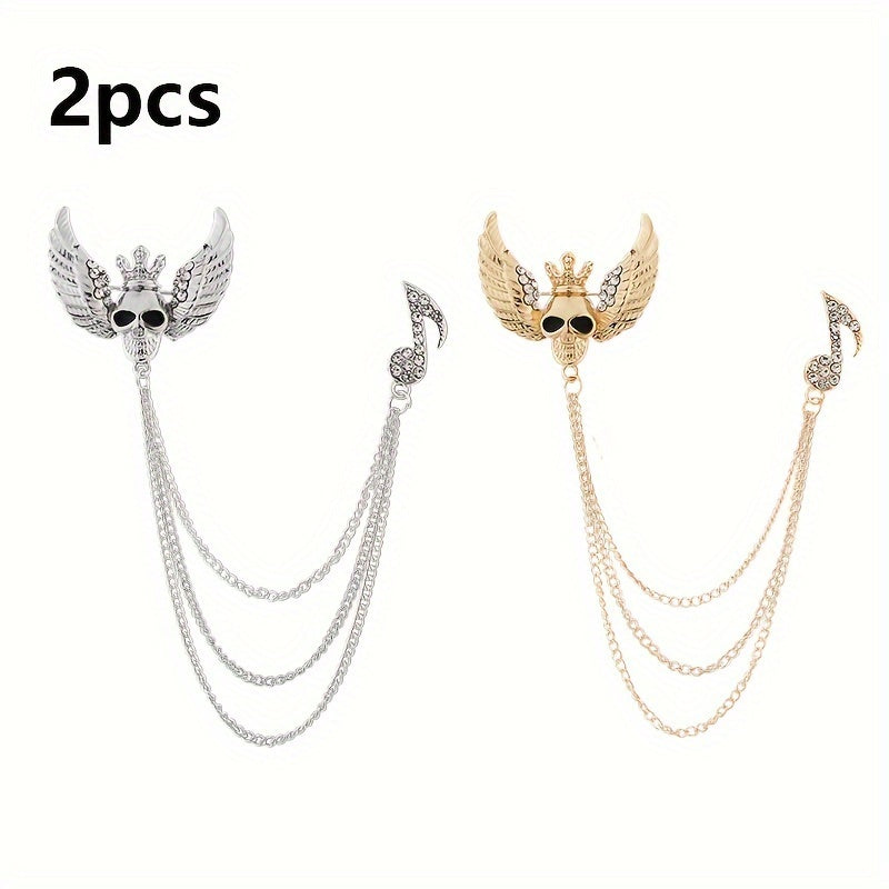 Halloween Skeleton Brooch Set with Musical Note Pin Halloween Costume Accessories