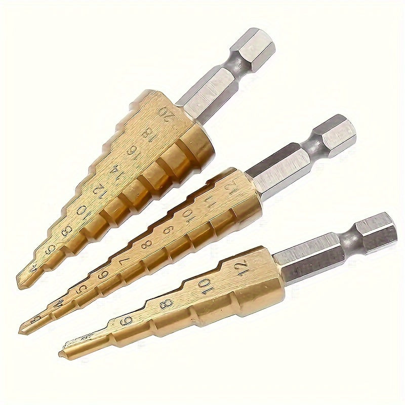 Titanium Step Cone Drill Bits Steel Metal Hole Saw Set