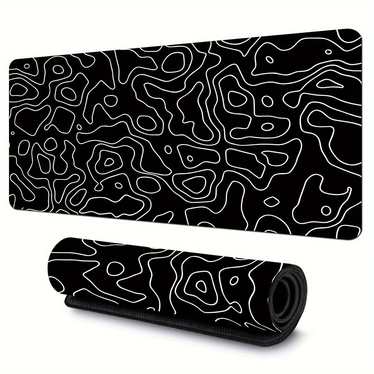 Large Multicolour Topographic Contour Gaming Mouse Pad Non-Slip Stitched Edge Various Sizes