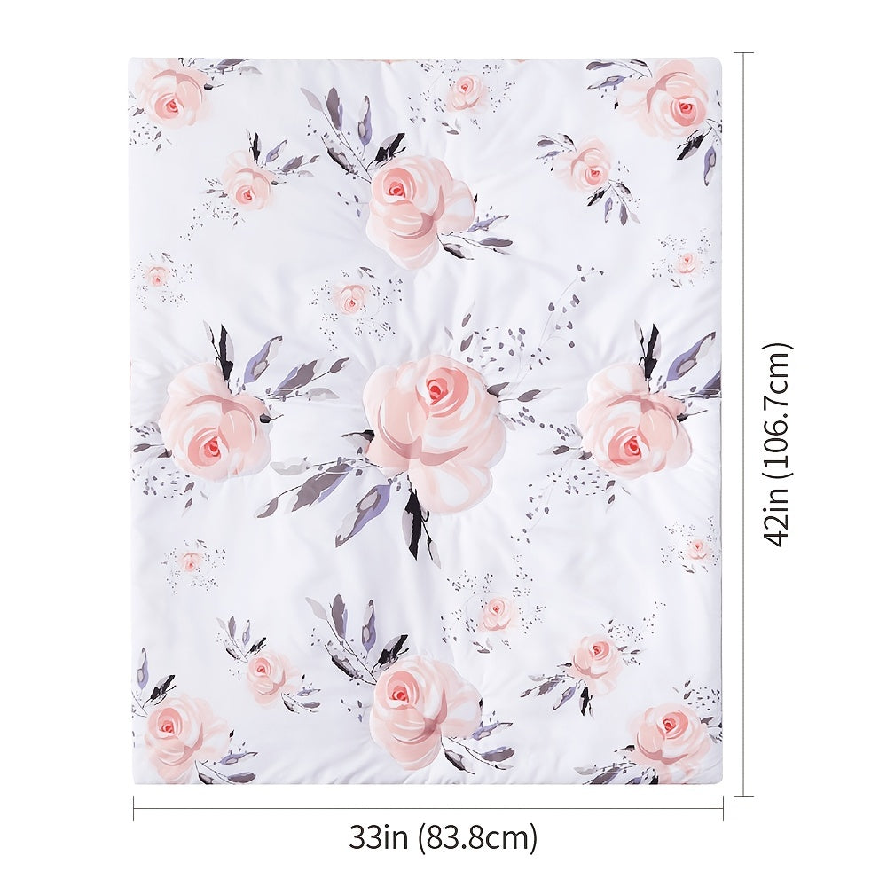 Baby Bedding Set 4-Piece Soft Cotton Crib Bedding with Blanket Sheets Skirt and Diaper Stacker for Boys and Girls