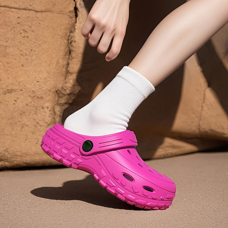 Women's Breathable EVA Clogs Casual Shoes for Nursing, Beach, Pool White Pink