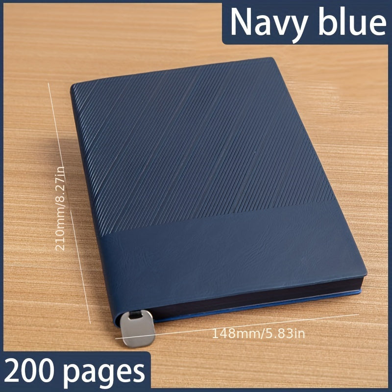 Faux Leather A5 Notebook with Pattern Squared Ruling Soft Cover Bookmark