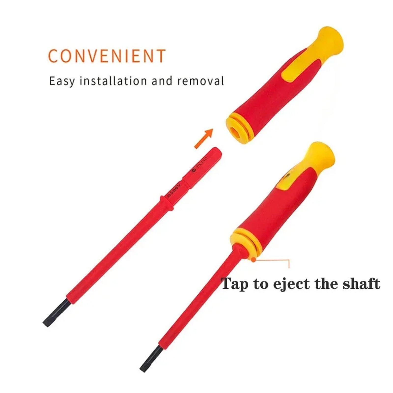 Insulated Screwdriver Set with Magnetic Hex and Cross Tips for Household Electricians 10-20 Pieces