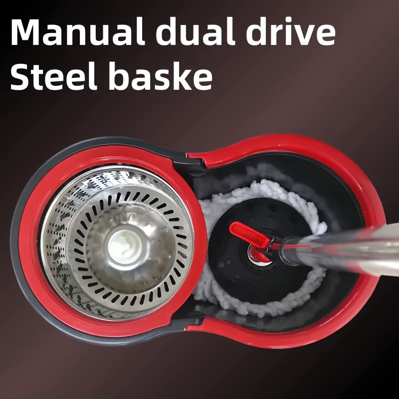 Qora Compact 360° aylanadigan mop va qopqoq bilan mikrofiber boshli kiti