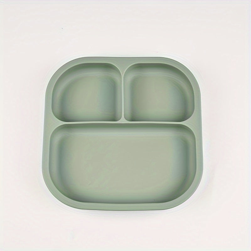 Bandeja de comida para bebé de silicona con 4 compartimentos, libre de BPA, antideslizante para edades de 0 a 3 años
