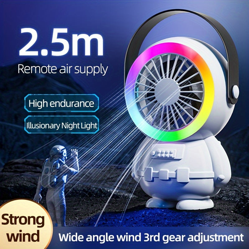 Astronaut USB Fan Rechargeable Portable with 3 Speed Settings for Indoor Outdoor