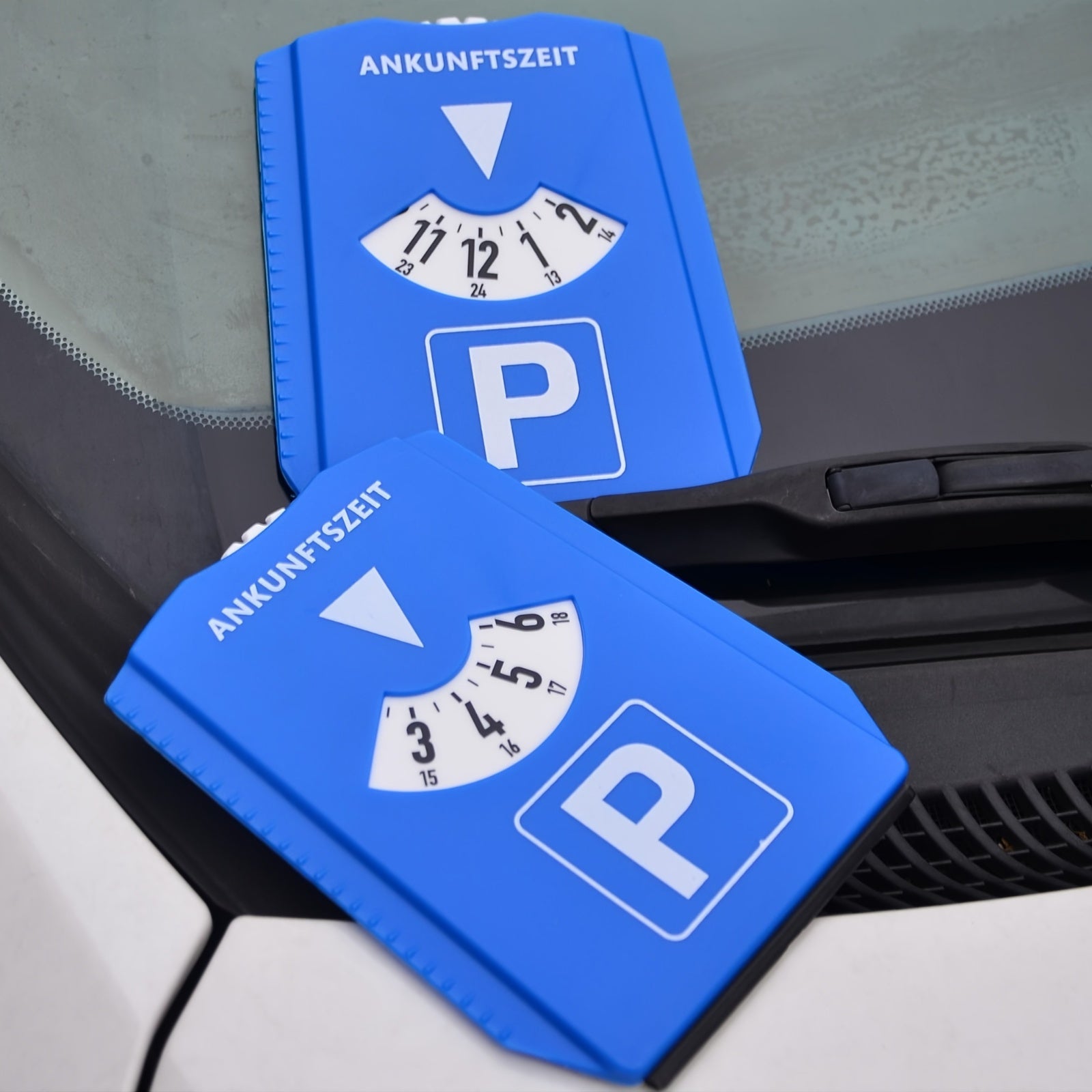 Digital Parking Timer Disc with Ice Scraper, Blue, Battery-Free, 24-Hour