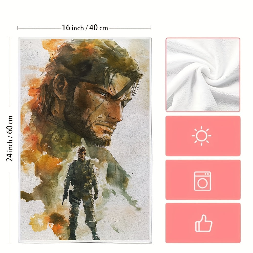 Metal Gear Solid dizayni bilan ikki to'plam hashamatli oshxona sochiqlari, juda yumshoq va yuqori so'ruvchan, bayram bezatish uchun. Mashinada yuvish mumkin, o'lchami 40.64X60.96 sm.