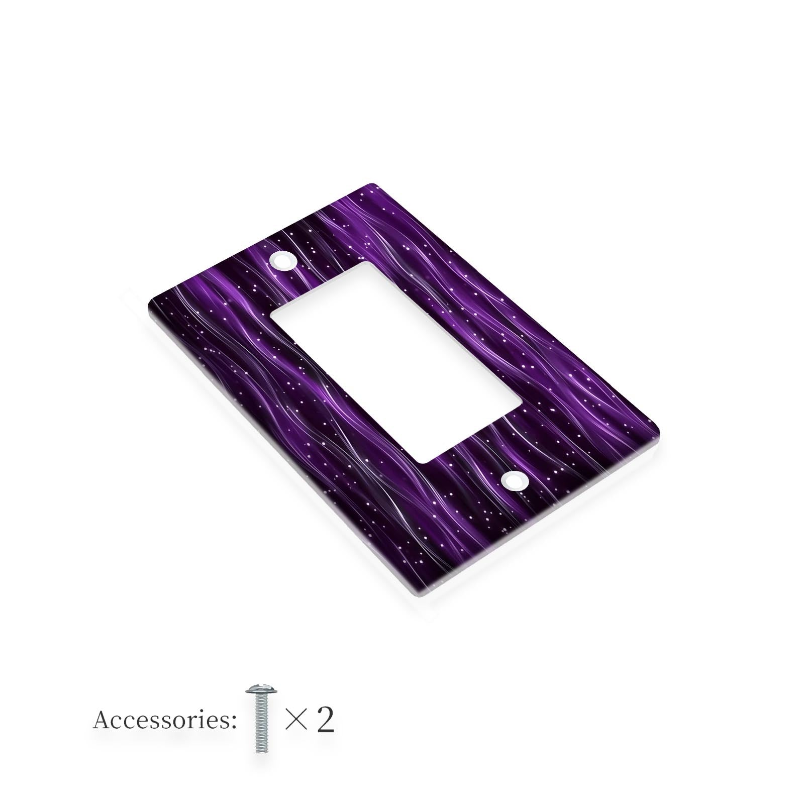 Polycarbonate Light Switch Cover with Sparkling Purple Pattern for Home or Office