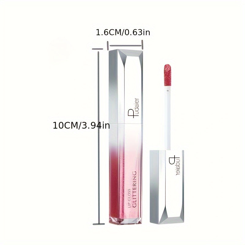 Women Sparkling Glitter Metallic Lip Gloss Waterproof Long-Lasting 18 Colors