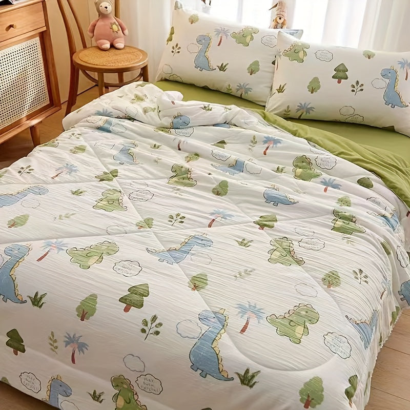 Floral and Fruit Pattern Quilt Bedspread with Scalloped Edge Soft Liner All-Season Polyester Bedding