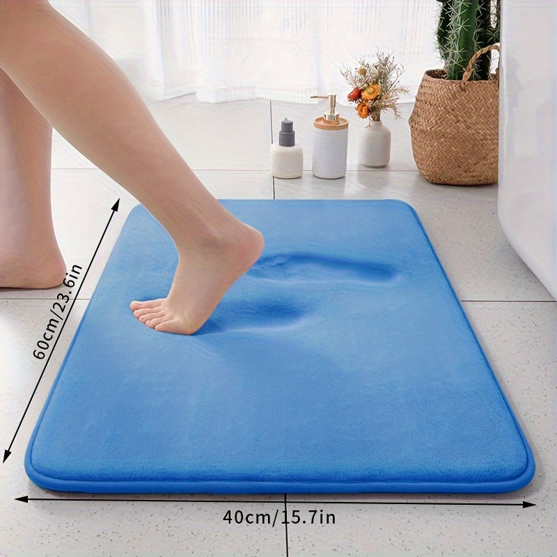 Thick Plush 25D Sponge Bath Mat Non-Slip Absorbent for Shower Kitchen Bedroom