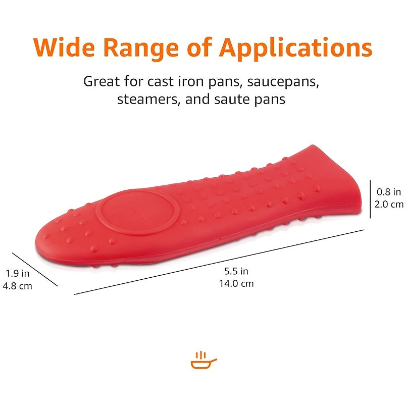 Силиконовый мини-держатель для горячих ручек, предназначенный для чугунных сковородок - подходит для мытья в посудомоечной машине, обеспечивает многоразовую защиту от тепла, совместим со сковородами 20,32 см или меньше, имеет дизайн с ключевым отверстием.
