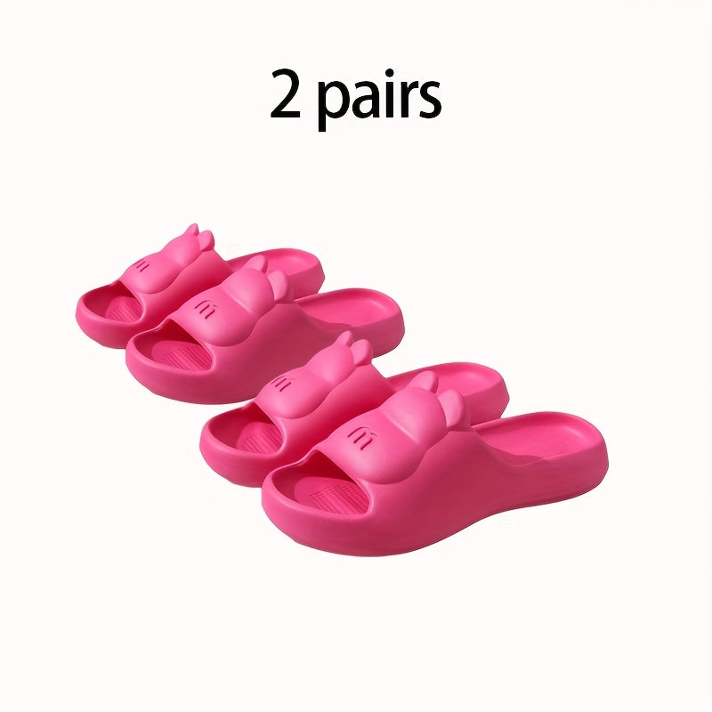 Women'S EVA Slippers Non-Slip Odor-Resistant Open-Toe Slides Pink Indoor Shoes