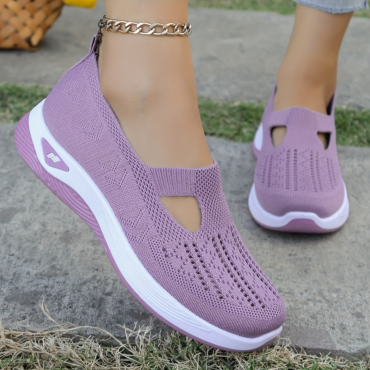 Women's Mesh Slip-On Sneakers Lightweight Cushioned Casual Walking Shoes