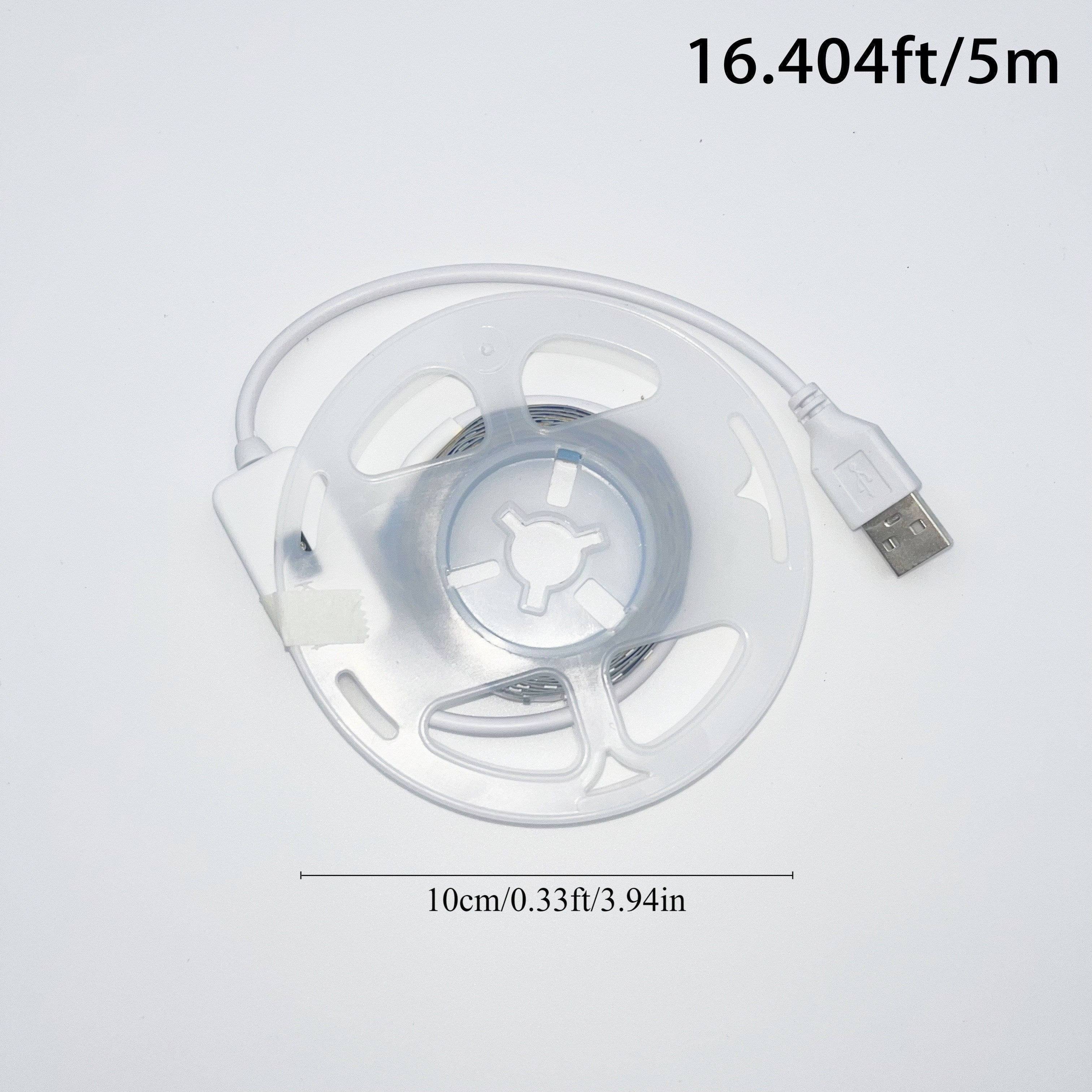 Luz de tira LED con sensor de movimiento de 3.05m a 10m, alimentada por USB, luz blanca cálida, iluminación interior