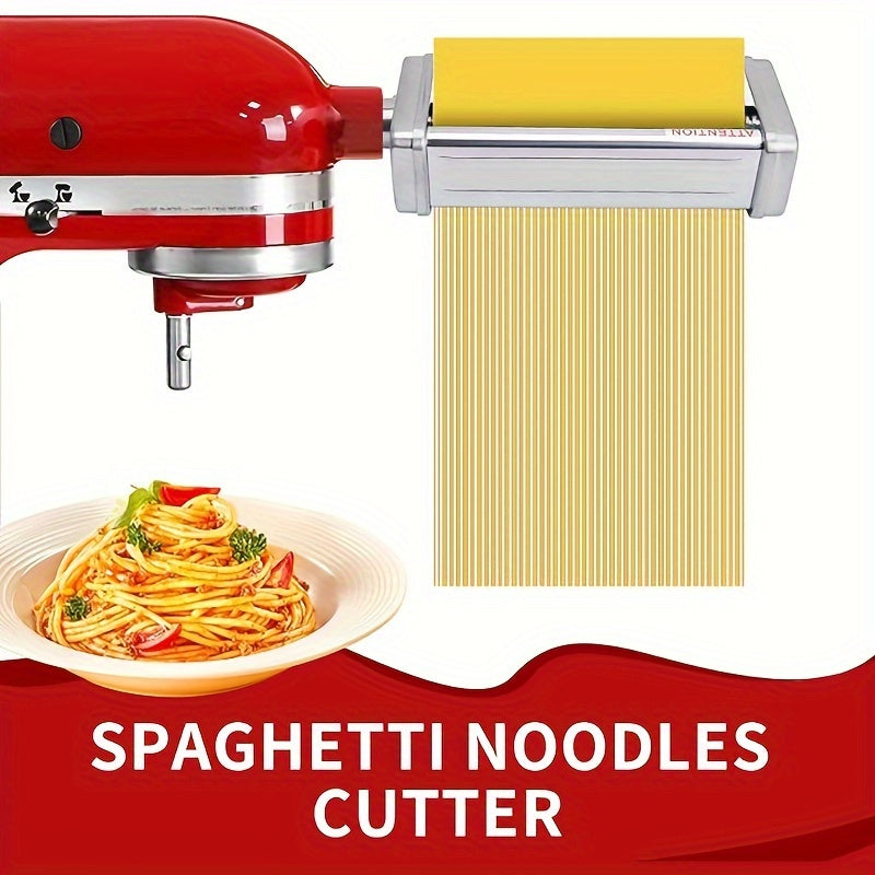Stainless Steel Pasta Roller and Cutter Set for KitchenAid Stand Mixer