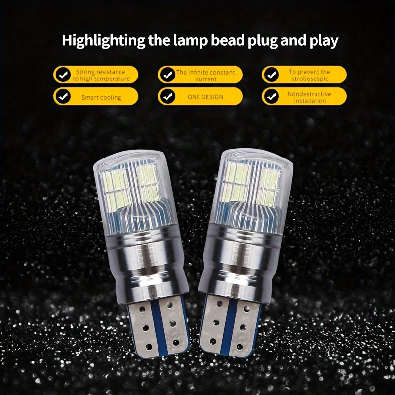2pcs T10 W5W W16W LED Car Lights Dual-Color 3030 8SMD Canbus Error-Free
