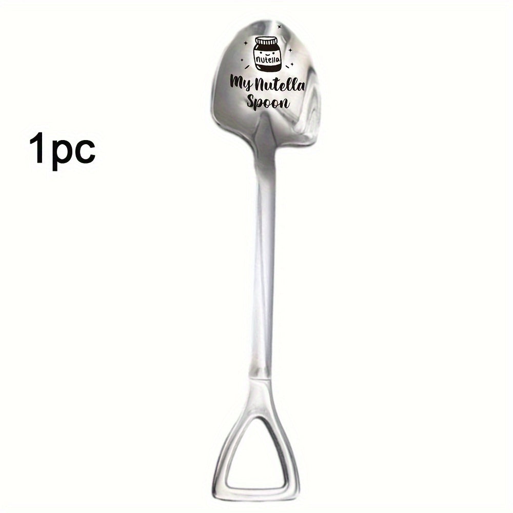 Stainless Steel Nutella-Themed Spoon for Coffee Tea Dessert Gift
