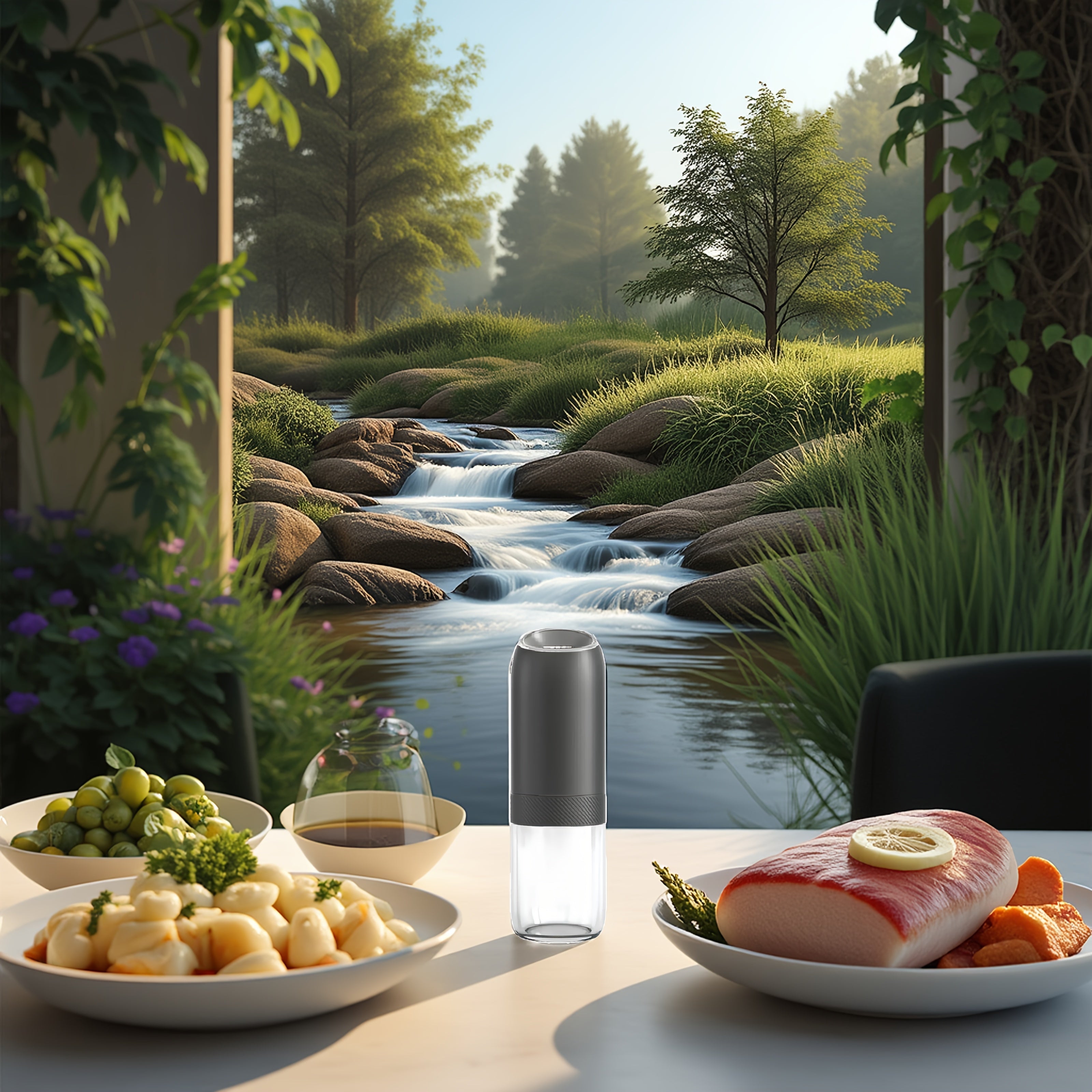 Gravity sensor bilan elektr qalampir maydalagich, qo'lda sozlash, shaffof keramika maydalash yadro, katta 176ml sig'im, LED ko'rsatkich. Turli xil ziravorlar uchun mos, 4A batareyadan foydalanadi.