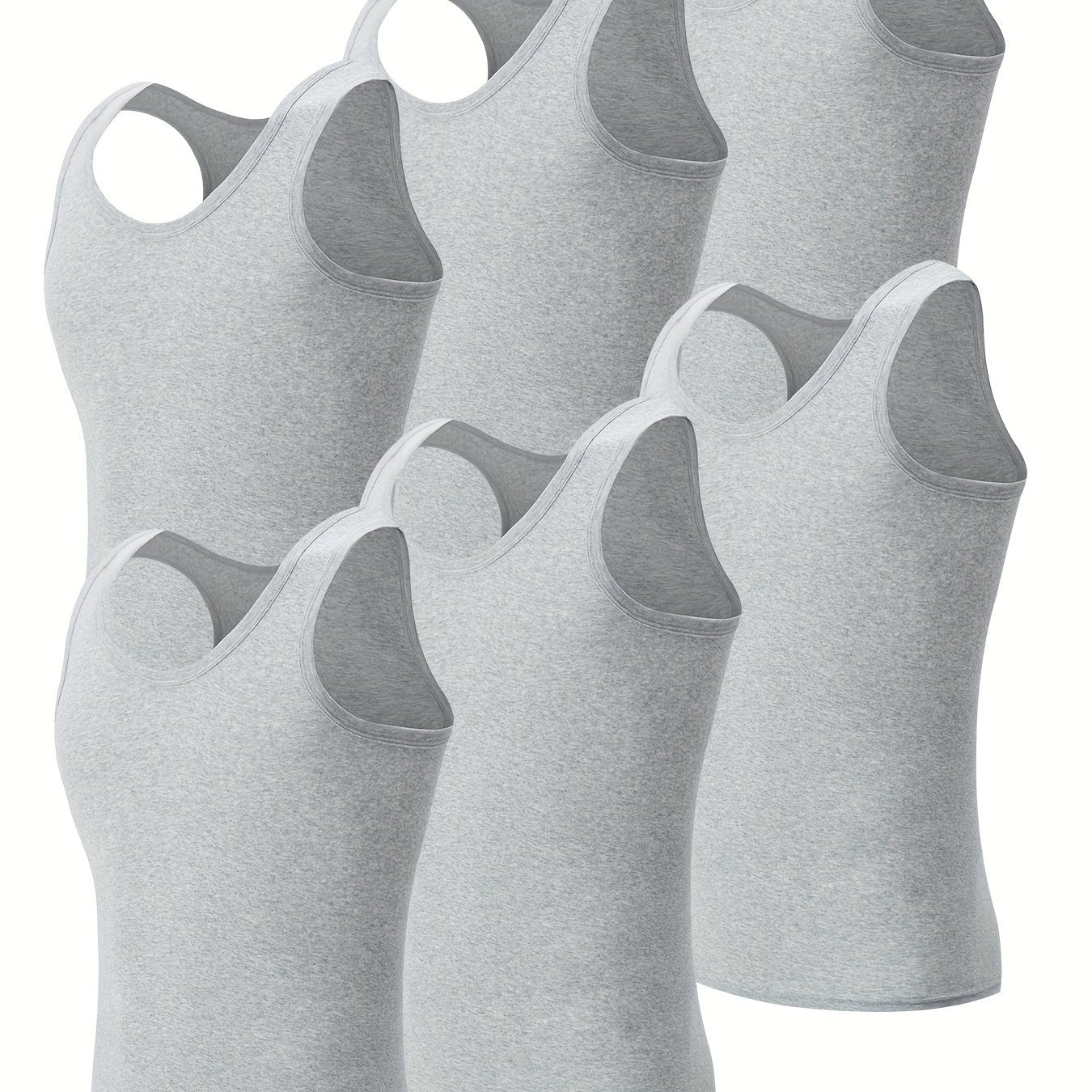 Men's Cotton Tank Tops Pack of 6 Breathable Sleeveless Crew Neck for Men