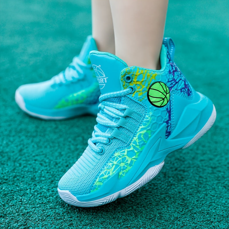 Bolalar uchun Stripe naqshli o'rta baland sport krossovkalari - Havo o'tkazuvchan, barcha mavsumlar uchun mos - 14 yoshgacha bo'lgan o'g'il va qizlar uchun mos